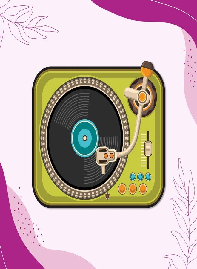 Bhai Please Turntable Wooden Fridge Magnet (Pack of 1 pc) Size : 3 inches Music, Movies, Vintage, TV Cool Cute Fridge Magnet Decor and Gifts - Image 5